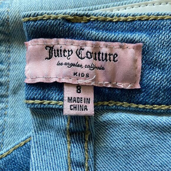Juicy Couture Kids Mid Rise Cropped Kick Flare Jean Girls 8 Light Wash Denim - Picture 7 of 8